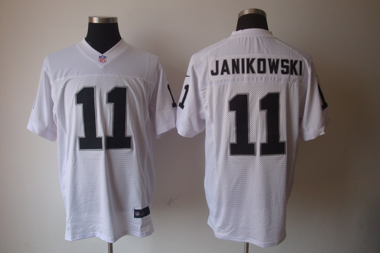 Nike Raiders 11 Janikowski white elite jerseys