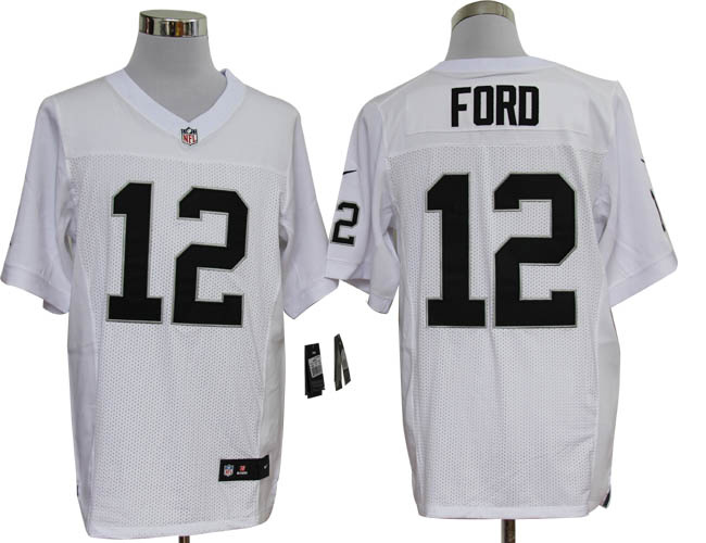 Nike Raiders 12 Ford white elite jerseys