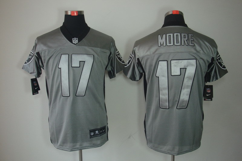 Nike Raiders 17 MOORE Grey Shadow Elite Jerseys