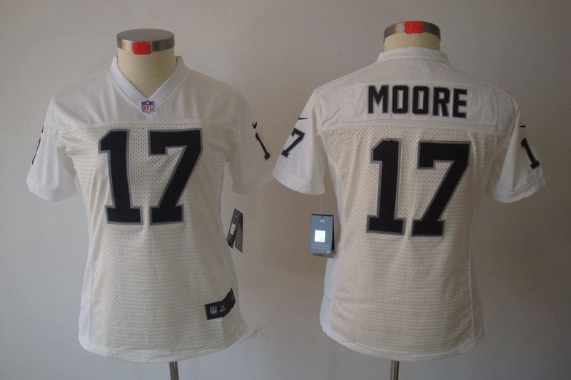 Nike Raiders 17 Moore White Women Elite Jerseys
