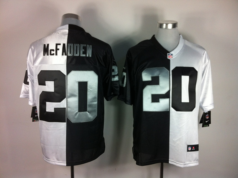 Nike Raiders 20 McFADDEN Black&White Split Elite Jerseys
