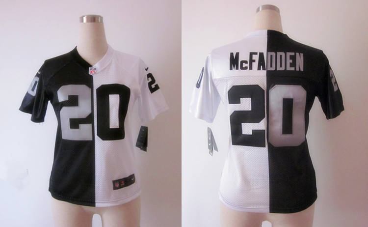 Nike Raiders 20 McFADDEN Black&White Women Split Elite Jerseys