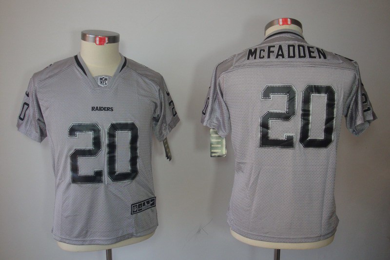 Nike Raiders 20 McFadden Lights Out Grey Elite Kids Jerseys