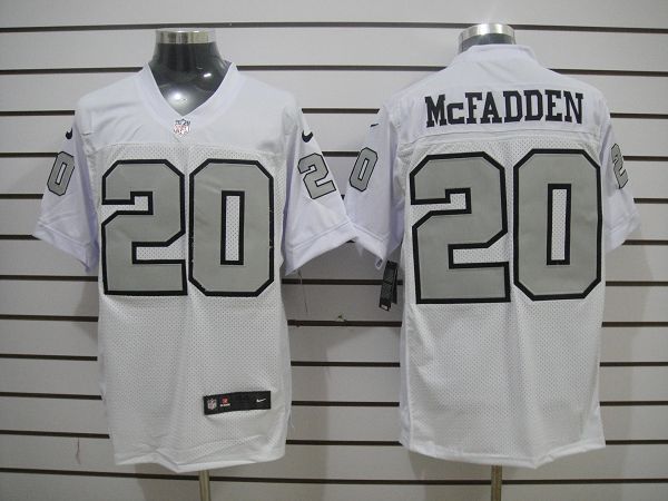 Nike Raiders 20 McFadden White Silver number Elite Jerseys