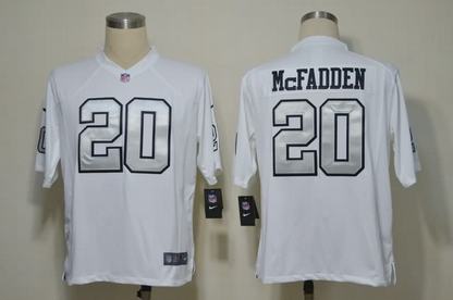 Nike Raiders 20 McFadden White silver number Game Jerseys