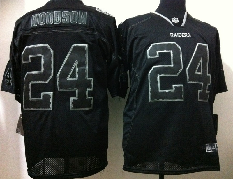 Nike Raiders 24 Woodson Black Shadow Elite Jerseys