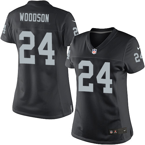 Nike Raiders 24 Woodson Black Women Game Jerseys