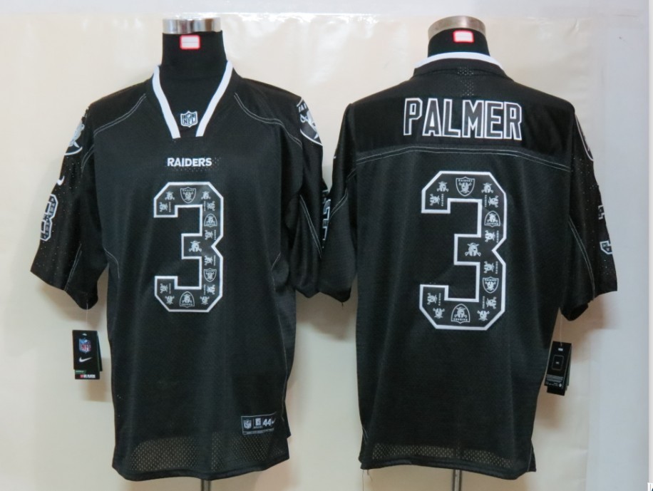 Nike Raiders 3 Palmer Lights Out Black Elite Jerseys