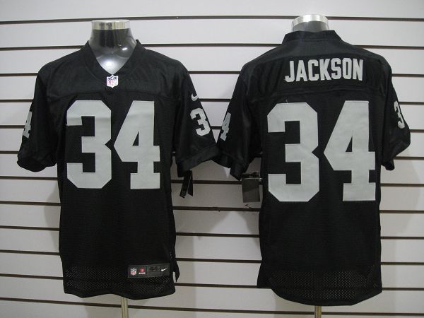 Nike Raiders 34 Jackson Black Elite Jerseys