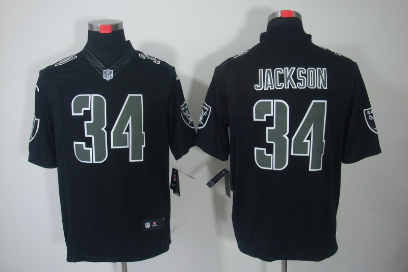 Nike Raiders 34 Jackson Black Impact Limited Jerseys Nike Raiders 34 Jackson Black Impact Limited Jerseys