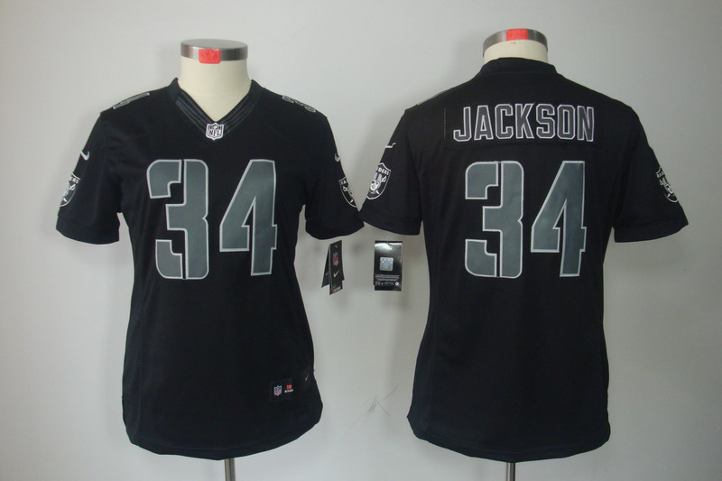 Nike Raiders 34 Jackson Black Impact Women Limited Jerseys