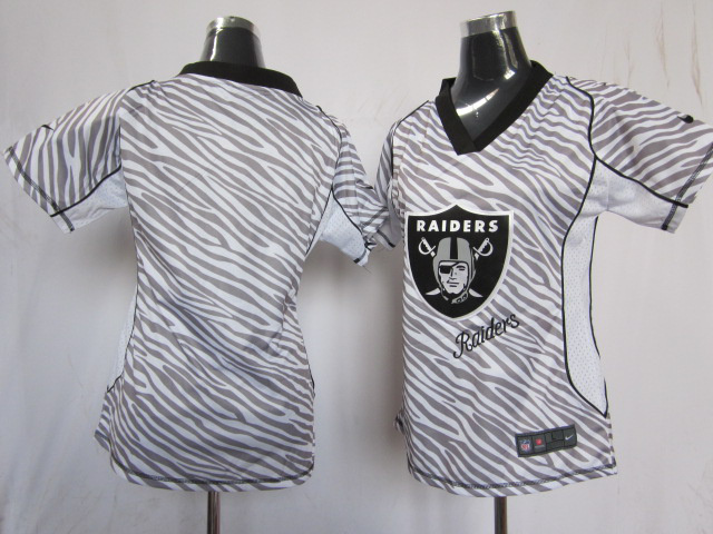 Nike Raiders Blank Women Zebra Jerseys - Click Image to Close