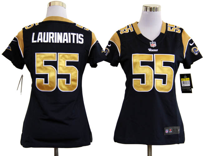 Nike Rams 55 LAURINAITISBlue Women Game Jerseys
