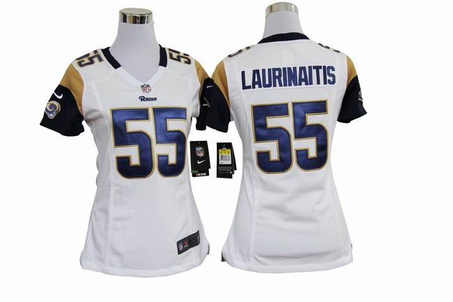 Nike Rams 55 LAURINAITISWhite Women Game Jerseys
