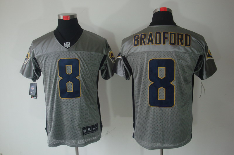 Nike Rams 8 Bradford Grey Elite Jerseys