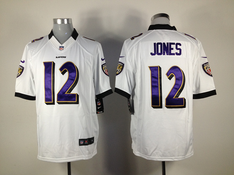 Nike Ravens 12 Jones White Limited Jerseys