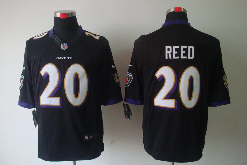 Nike Ravens 20 Reed Black Limited Jerseys