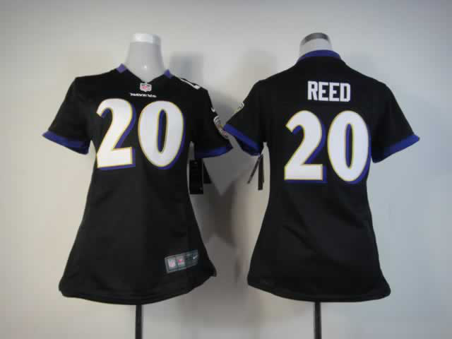 Nike Ravens 20 Reed Black Women Game Jerseys