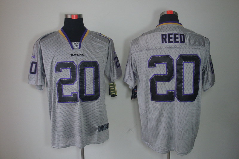 Nike Ravens 20 Reed Lights Out Grey Elite Jerseys