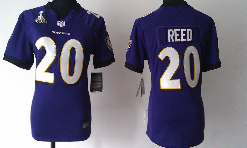 Nike Ravens 20 Reed Purple Women Game 2013 Super Bowl XLVII Jersey