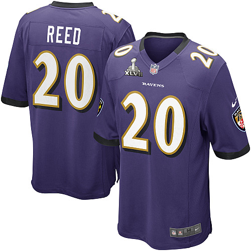 Nike Ravens 20 Reed Purple game 2013 Super Bowl XLVII Jersey