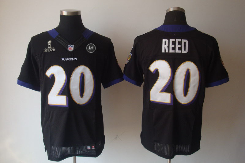 Nike Ravens 20 Reed black Elite 2013 Super Bowl XLVII and Art Jerseys