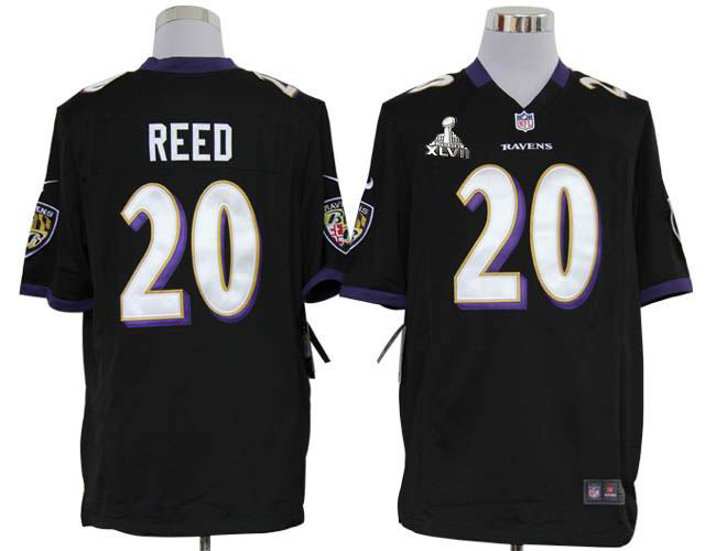 Nike Ravens 20 Reed black Game 2013 Super Bowl XLVII Jersey