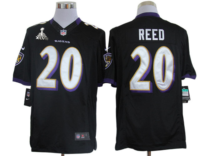 Nike Ravens 20 Reed limited 2013 Super Bowl XLVII Jersey