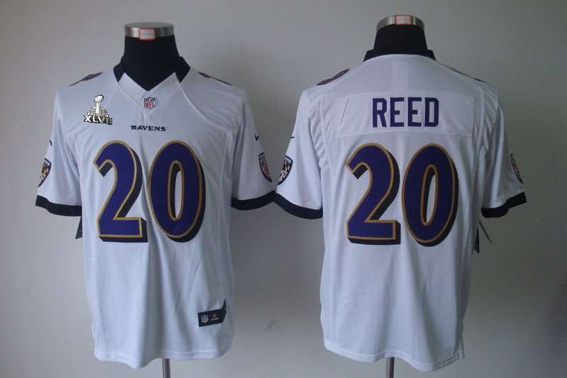 Nike Ravens 20 Reed white limited 2013 Super Bowl XLVII Jersey - Click Image to Close