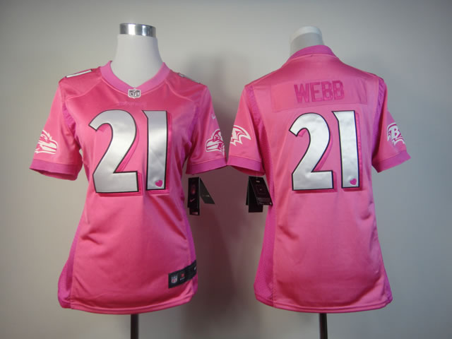 Nike Ravens 21 Webb Pink Love's Women Jerseys Nike Ravens 21 Webb Pink Love's Women Jerseys