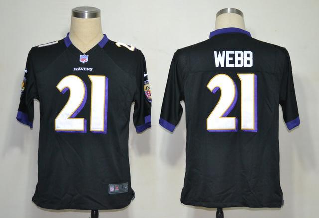 Nike Ravens 21 Webb black Game Jerseys