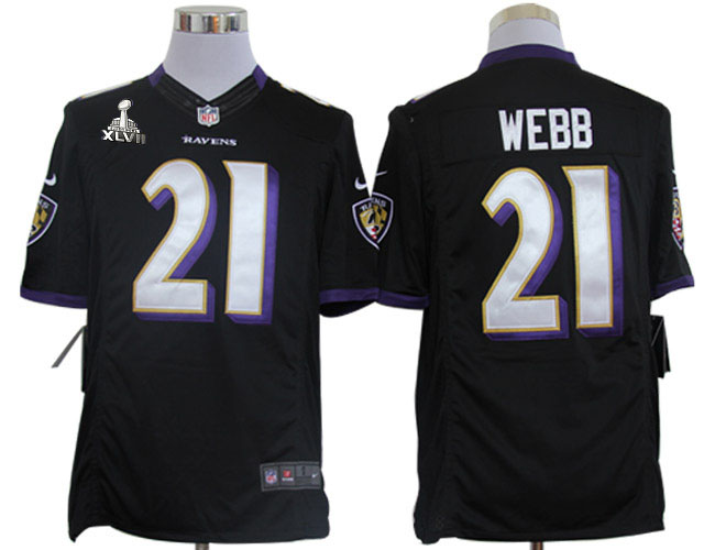 Nike Ravens 21 Webb black limited 2013 Super Bowl XLVII Jersey - Click Image to Close