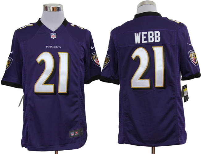 Nike Ravens 21 Webb purple Game Jerseys