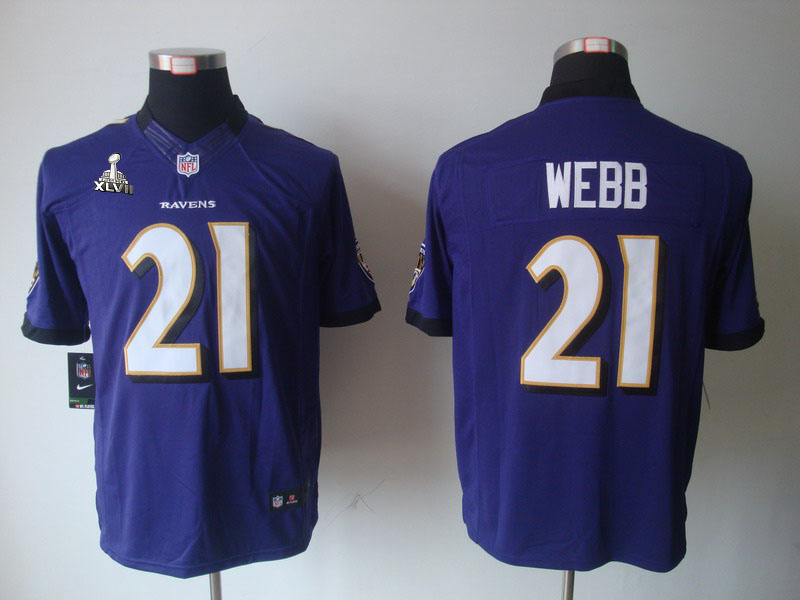 Nike Ravens 21 Webb purple limited 2013 Super Bowl XLVI - Click Image to Close