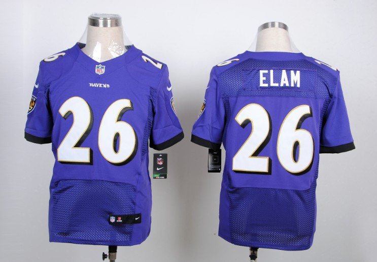 Nike Ravens 26 Elam Purple Elite Jerseys