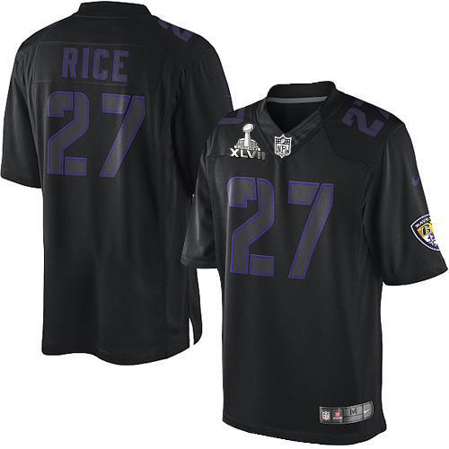 Nike Ravens 27 Ray Rice Black Impact Limited 2013 Super Bowl XLVII Jersey