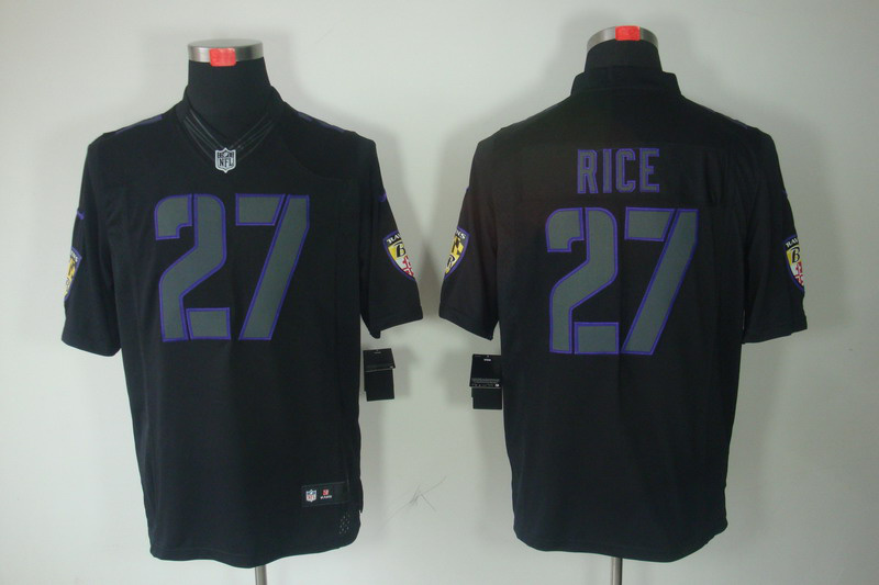 Nike Ravens 27 Rice Black Impact Limited Jerseys