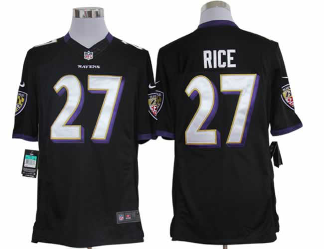 Nike Ravens 27 Rice Black Limited Jerseys