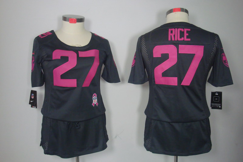 Nike Ravens 27 Rice Grey Women Elite Skirts