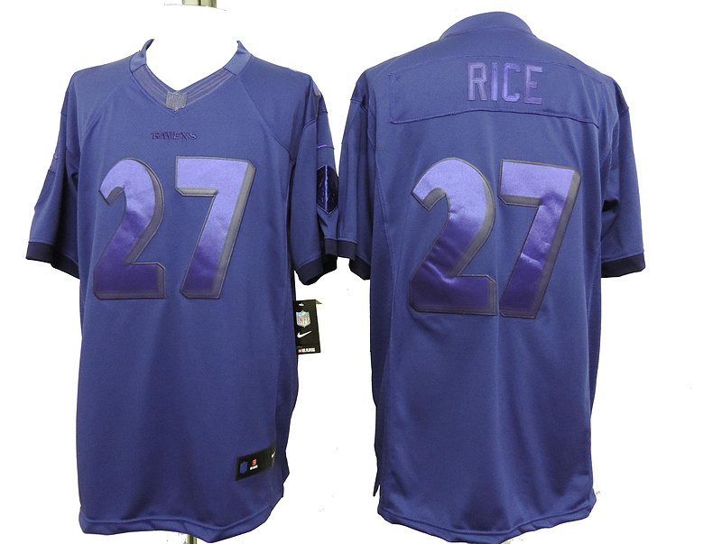 Nike Ravens 27 Rice Purple Drenched Limited Jerseys