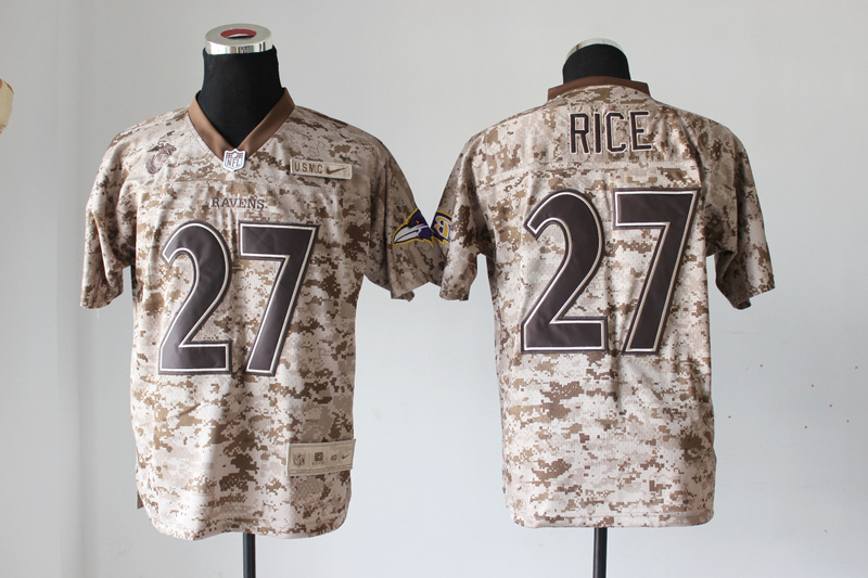 Nike Ravens 27 Rice US Marine Corps Camo Elite Jerseys