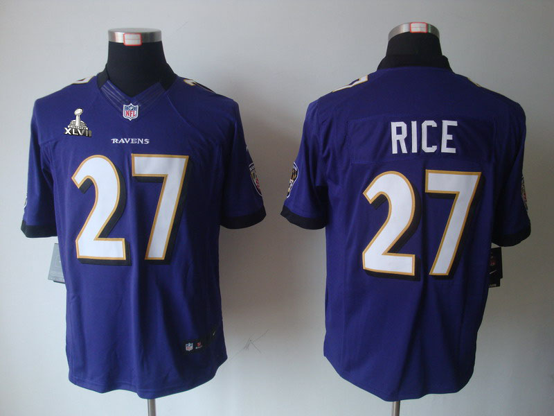 Nike Ravens 27 Rice purple limited 2013 Super Bowl XLVII Jersey