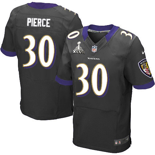 Nike Ravens 30 Bernard Pierce Black Elite 2013 Super Bowl XLVII Jersey - Click Image to Close