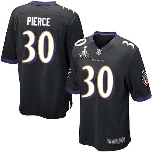 Nike Ravens 30 Bernard Pierce Black Game 2013 Super Bowl XLVII Jersey