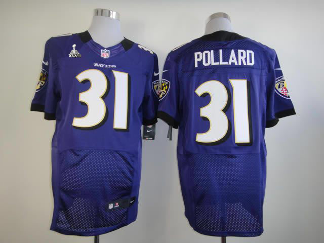 Nike Ravens 31 Pollard Purple Elite 2013 Super Bowl XLVII Jersey