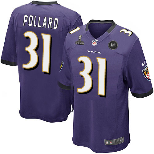 Nike Ravens 31 Pollard purple Game 2013 Super Bowl XLVII and Art Jerseys