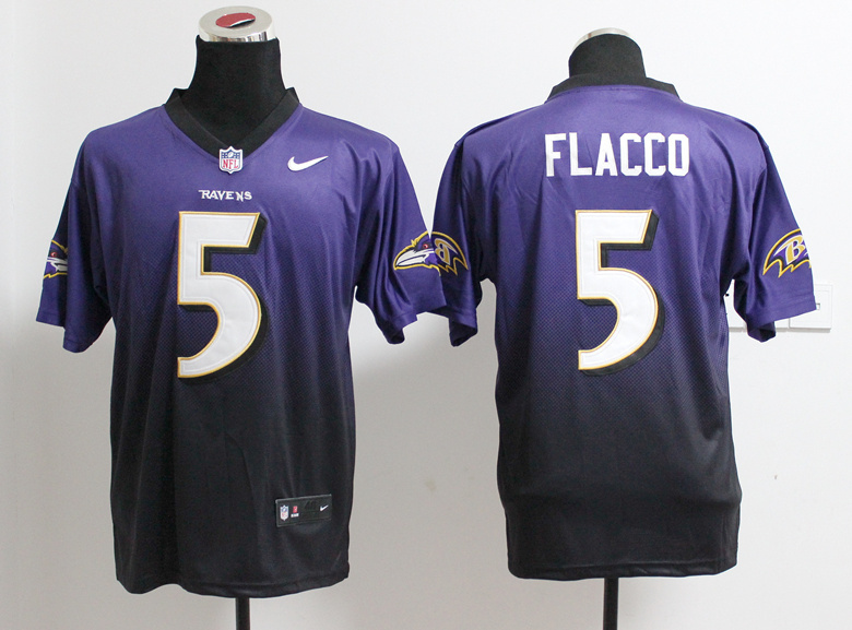 Nike Ravens 5 Flacco Fadeaway Elite Drift II Jersey