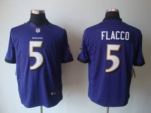 Nike Ravens 5 Flacco Purple Limited Jerseys