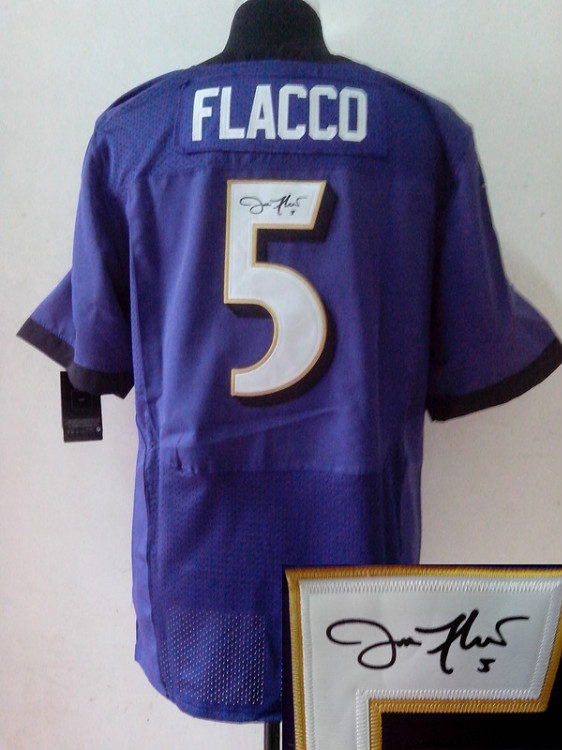 Nike Ravens 5 Flacco Purple Signature Edition Jerseys - Click Image to Close