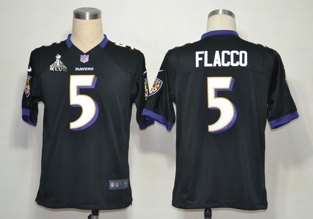 Nike Ravens 5 Flacco black Game 2013 Super Bowl XLVII Jersey